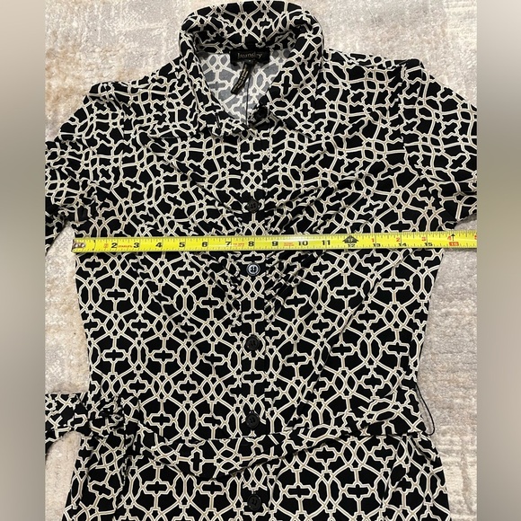 Laundry Shelli Segal Stretch Knit Slinky Shirt Dress Sz 2 Button Down Belted EUC - Picture 11 of 11